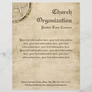 Religious Organisation Aged Cross Letterhead Design