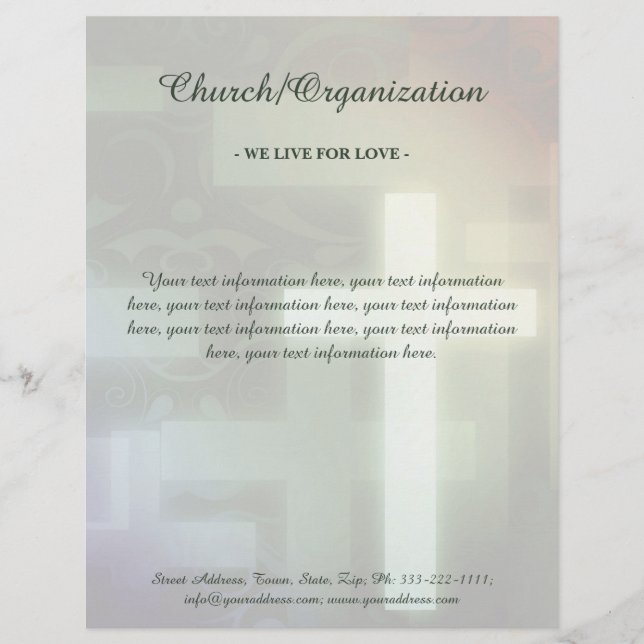Religious Organisation Lighted Cross Letterhead (Front)