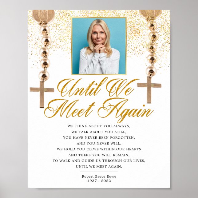 Religious Photo Elegant Memorial Funeral Poem Sign (Front)