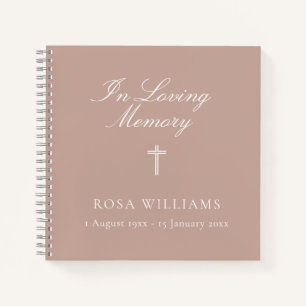 Religious Pink In Loving Memory Funeral Guest Book
