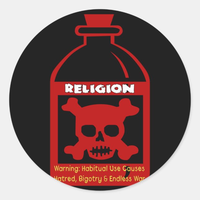 Religious Poison Classic Round Sticker (Front)