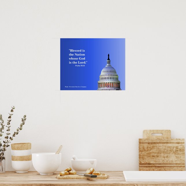 Religious Poster -- a Blessed Nation (Kitchen)
