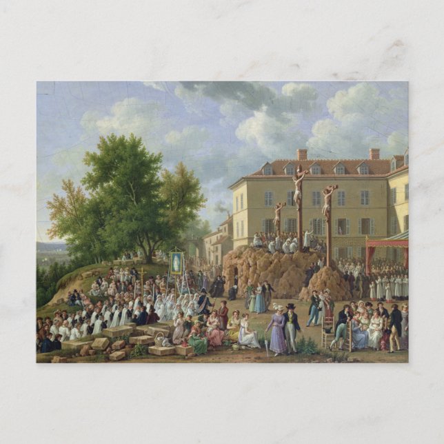 Religious Procession to Mont Valerien, 1819 Postcard (Front)