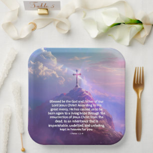 Religious Resurrection Day Cross Party Paper Plate