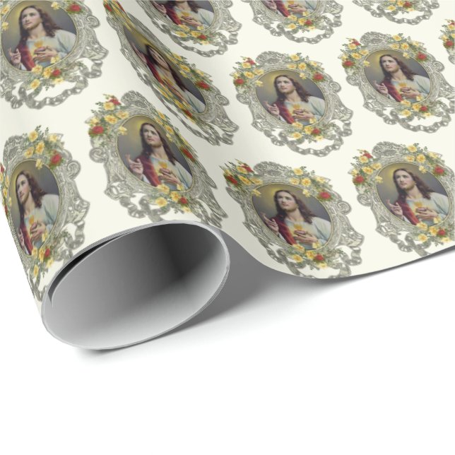 Religious Sacred Heart Jesus Elegant Wrapping Pape Paper (Roll Corner)