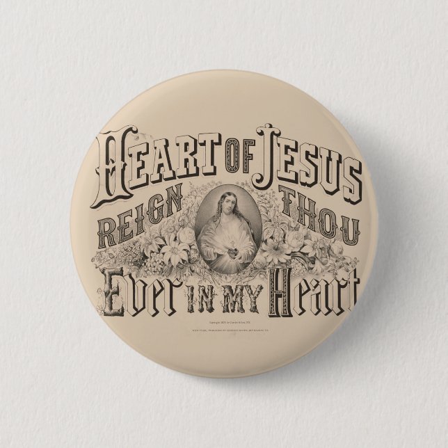 Religious Sacred Heart of Jesus Catholic Prayer 6 Cm Round Badge (Front)