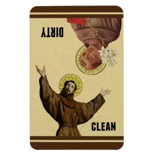 RELIGIOUS SAINTS ANTHONY & FRANCIS DISHWASHER MAGNET