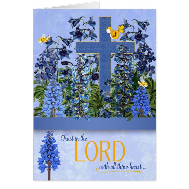 Religious Scripture Proverbs Blue Larkspur Garden (Front)