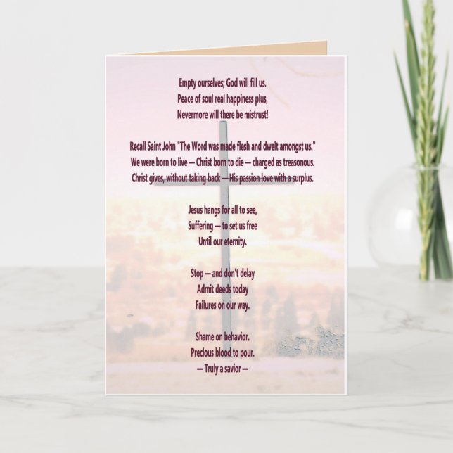 Religious Shape Poetry Card (Front)