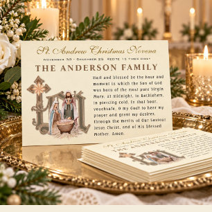 Religious St. Andrew Christmas Novena Prayer Card