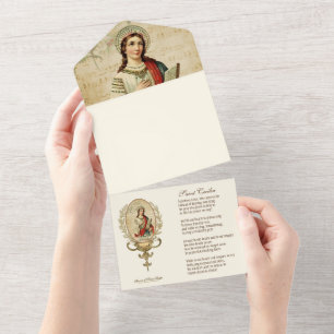 Religious St. Cecilia Vintage Musicians All In On All In One Invitation