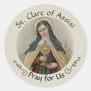 Religious St. Clare of Assisi Catholic  Classic Round Sticker