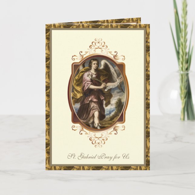 Religious St. Gabriel Archangel Catholic Prayer Card (Front)