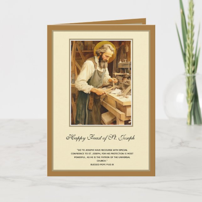 Religious St. Joseph Feast Catholic Prayer Card (Front)