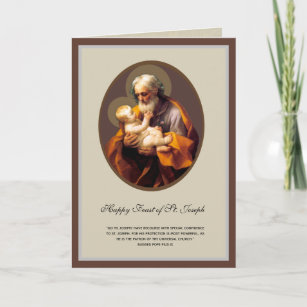Religious St. Joseph Feast Catholic Prayer Card