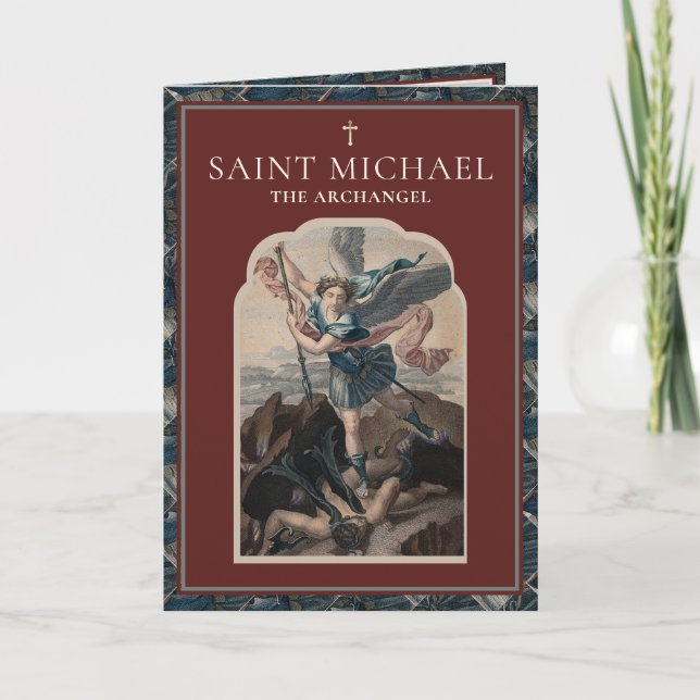 Religious St. Michael Archangel Prayer Catholic Card (Front)