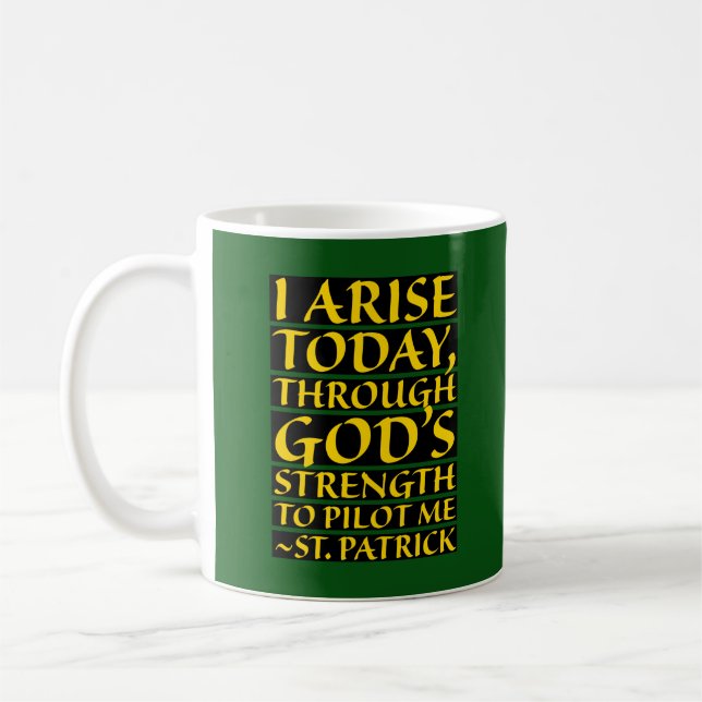Religious St. Patrick Prayer Green and Gold  Coffee Mug (Left)