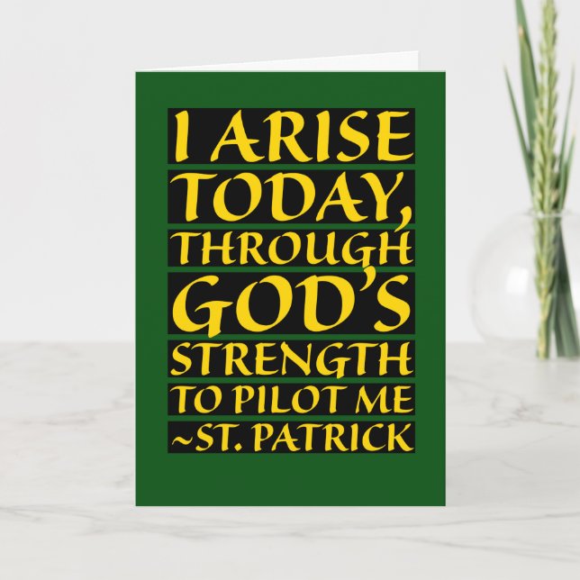 Religious St. Patrick's Day Catholic Saint Prayer  Card (Front)