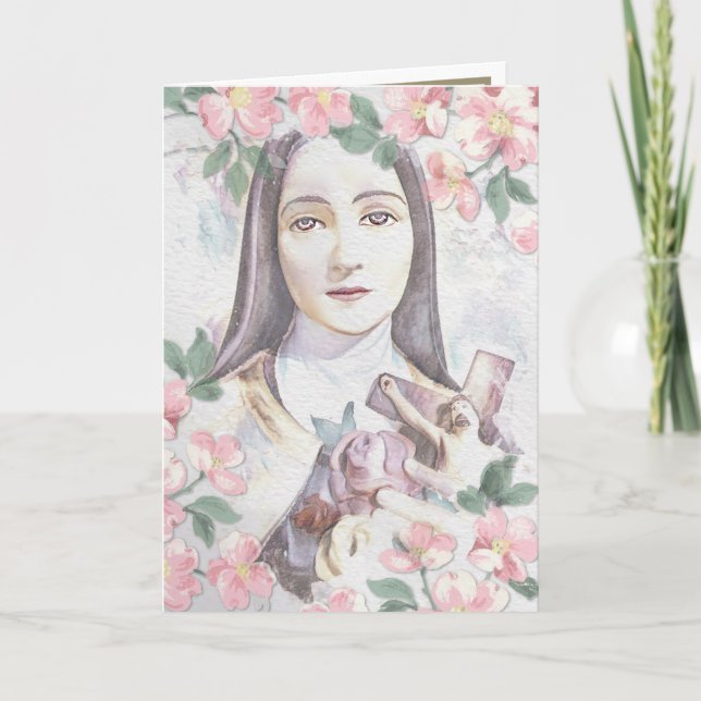 Religious St. Therese Carmelite Nun Vintage Card (Front)