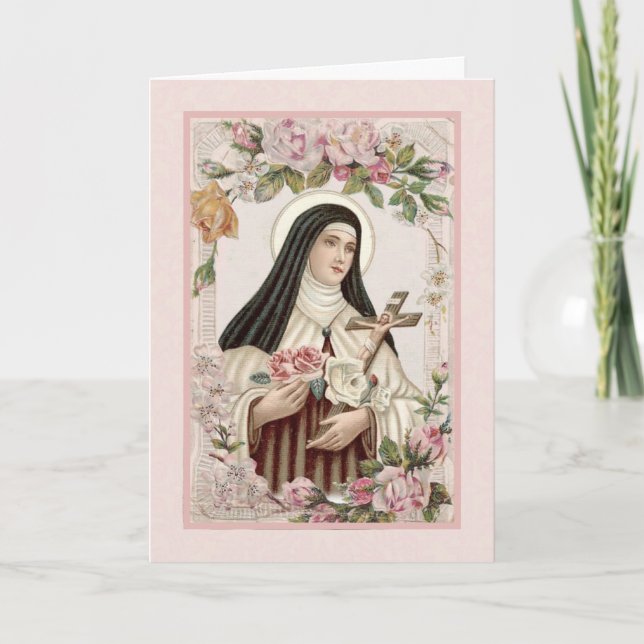 Religious St. Therese Carmelite Nun Vintage Card (Front)