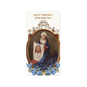 Religious St. Veronica of the Holy Face of Jesus Label