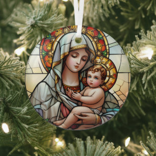 Religious Stained Glass Tree Decoration