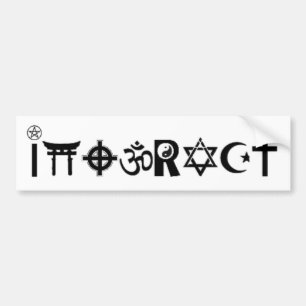 religious symbol interact bumper sticker