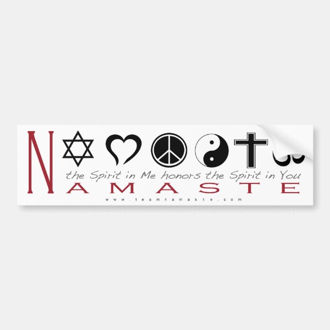 Religious Symbol Namaste Bumper Sticker (Front)