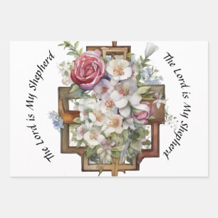 Religious Symbols and Verses for Sympathy Wrapping Paper Sheet