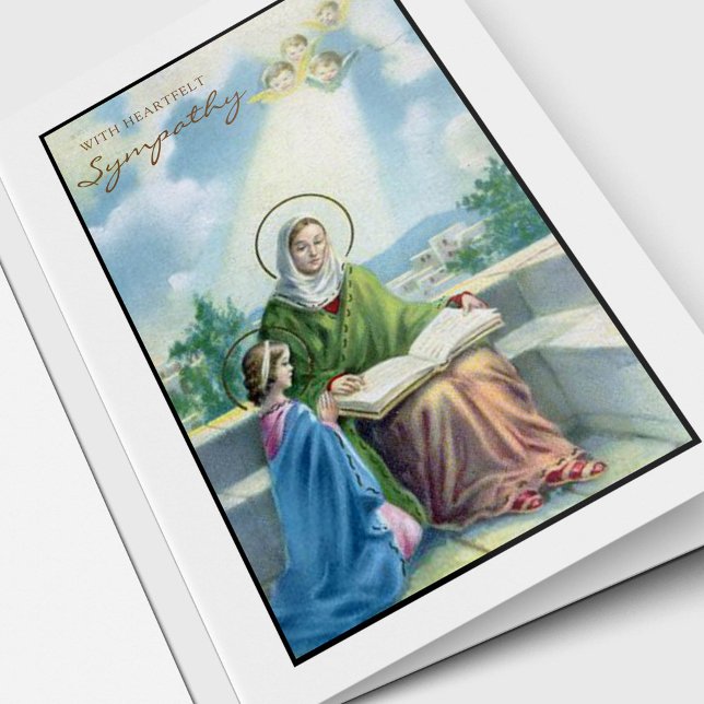 Religious Sympathy Catholic St Anne & Mary Card (St Anne and Mary religious sympathy cards)