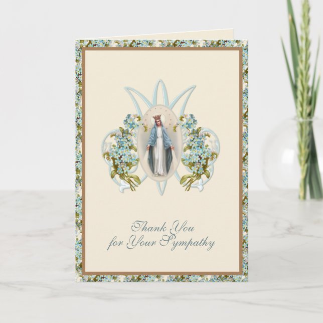 Religious Sympathy Funeral Thank You Virgin Mary (Front)