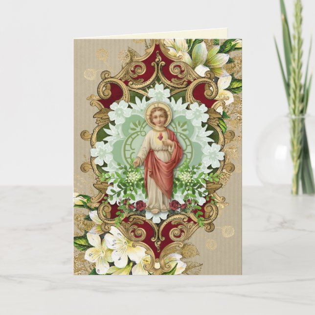 Religious Sympathy Sacred Heart Scripture Prayer C Card (Front)