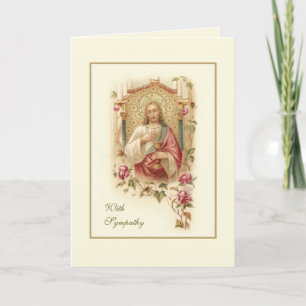 Religious Sympathy Sacred Heart Scripture Prayer Card