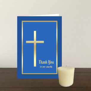 Religious Sympathy Thank You Note Card  - Blue