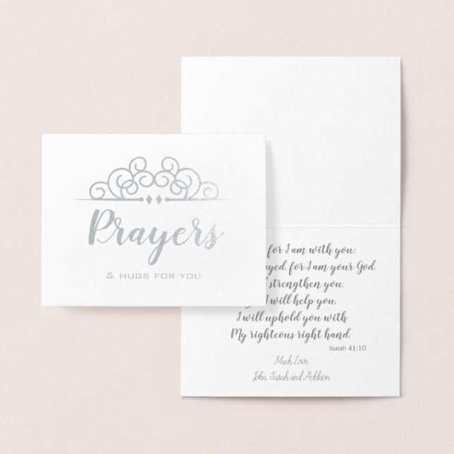 Religious Sympathy Thinking of You Prayers Foil Card (Display)