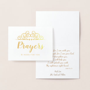 Religious Sympathy Thinking of You Prayers & Hugs Foil Card