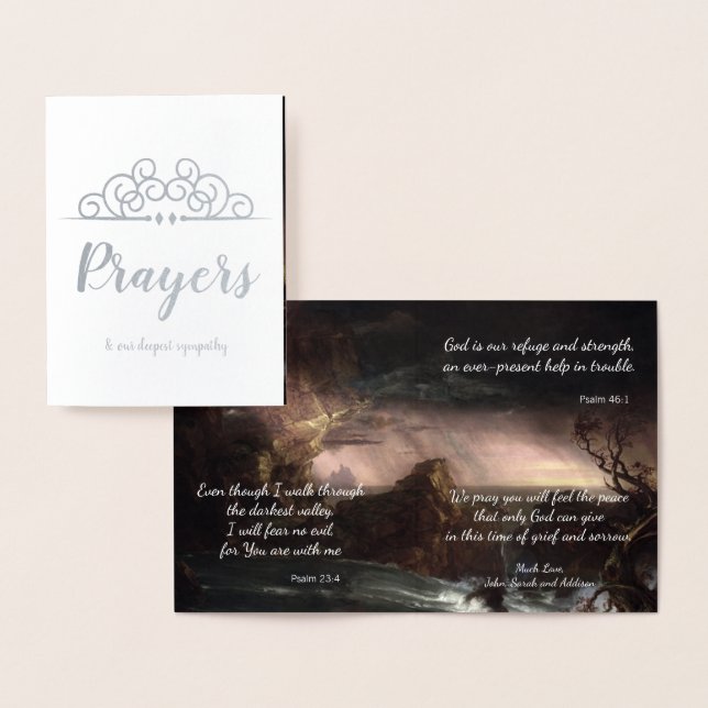 Religious Sympathy Thinking of You Prayers & Hugs Foil Card (Display)