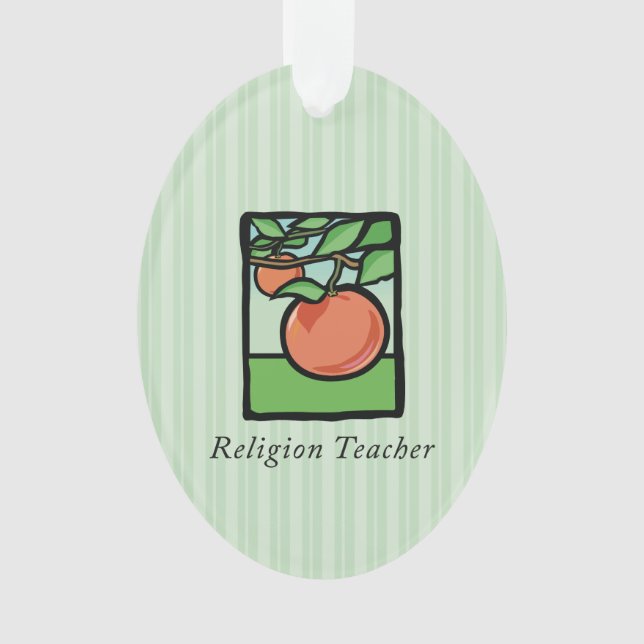 Religious Teacher Thank You, Apple Ornament (Front)