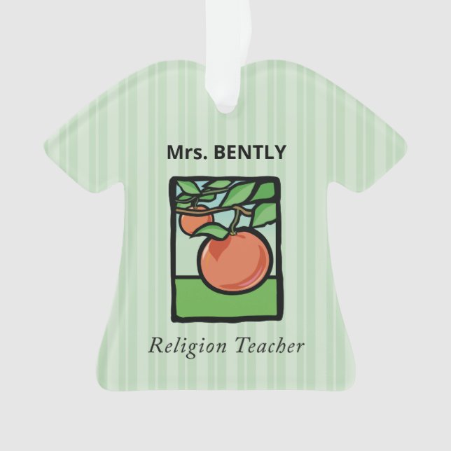Religious Teacher Thank You, Apple Ornament (Front)