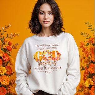 Religious Thanksgiving Dinner Faith Bible Quote Tri-Blend Shirt