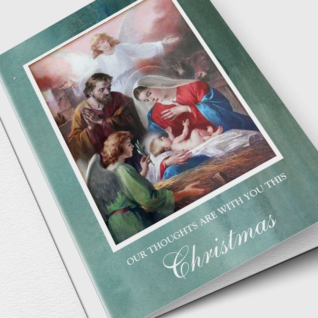 Religious Thinking of You Christmas Sympathy  Holiday Card (Religious Christmas sympathy cards)