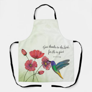 Religious Thinking of You Flowers with Hummingbird Apron