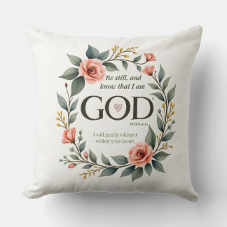 Religious Thinking of You Scripture Floral Wreath Cushion