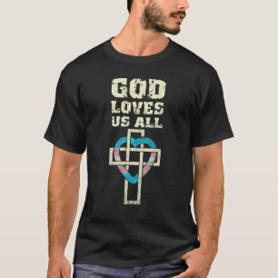 Religious Transgender Flag Christ cross with hea T-Shirt