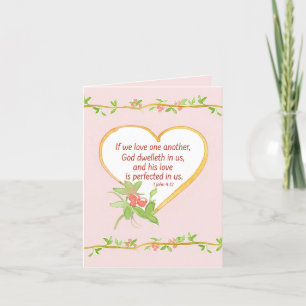 Religious Valentine's Day Bible Verse John 4 12 Holiday Card