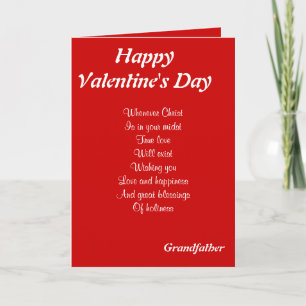 Religious valentine's day grandfather holiday card