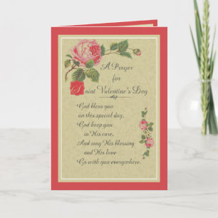 Religious Valentines Day Prayer Roses Holiday Card