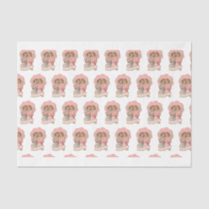 Religious Victorian Angels God Bless You Flower Tissue Paper