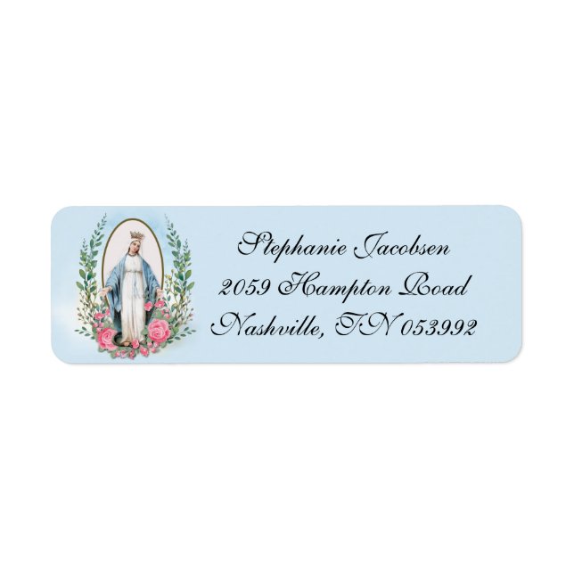Religious Vintage Virgin Mary Catholic Floral  Cla (Front)