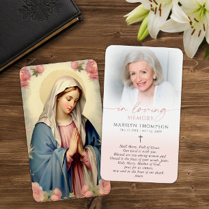 Religious Virgin Mary Cross Prayer Card